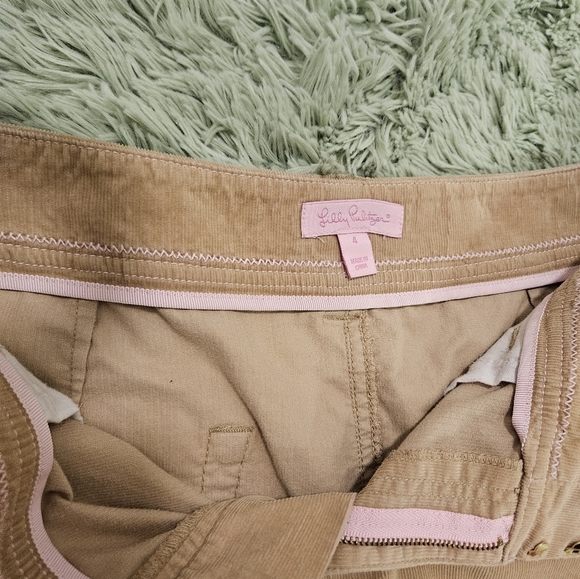 Lilly Pulitzer Tulah Sesame Tan Corduroy Mini Skirt Size 4 - Picture 5 of 6